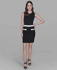Karl Lagerfeld Paris Women's Cotton Colorblocked Pencil Skirt