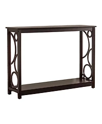 Kings Brand Furniture Stodart Wood Entryway Sofa Console Table with Storage Shelf for Hallway, Foyer, Living Room, Dark Cherry