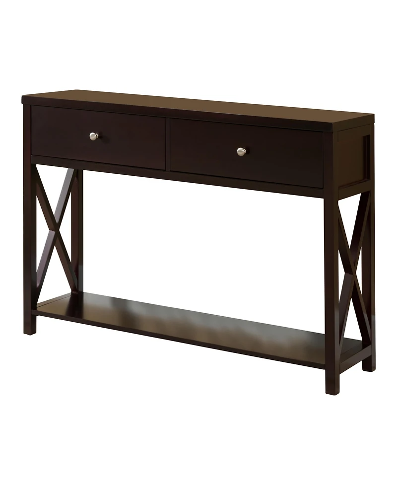Kings Brand Furniture Console Sofa Entryway Table with Storage Shelf & Drawers, Cherry