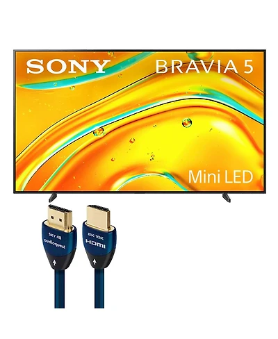 Sony Bravia 5 98 Inch Mini Led 4K Hdr Google Tv (2025) with AudioQuest Sky 3m Hdmi Cable