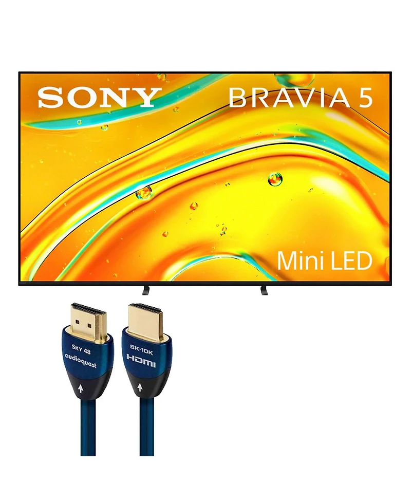Sony Bravia 5 Inch Mini Led 4K Hdr Tv with AudioQuest Sky 3m Hdmi Cable