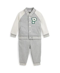 Polo Ralph Lauren Baby Boys Seasonal 2-Piece Fleece Knit Baseball Jacket and Joggers Set