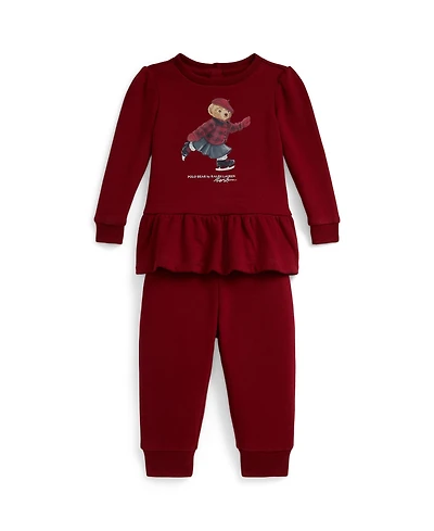 Polo Ralph Lauren Baby Girls 2-Piece Fleece Sweatshirt and Pants Set