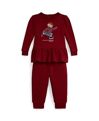 Polo Ralph Lauren Baby Girls 2-Piece Fleece Sweatshirt and Pants Set