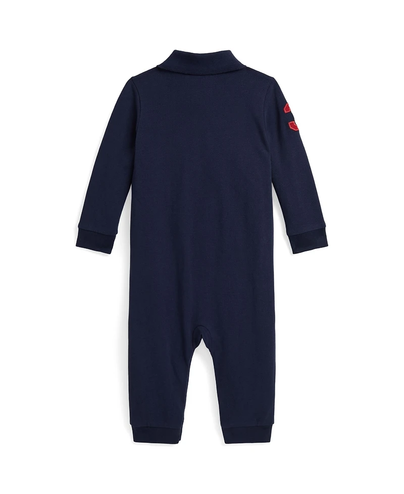 Polo Ralph Lauren Baby Boys Big Pony Cotton Mesh Long Sleeves Coverall
