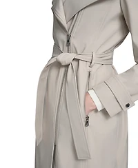 Calvin Klein Petite Belted Long-Sleeve Wrap Coat