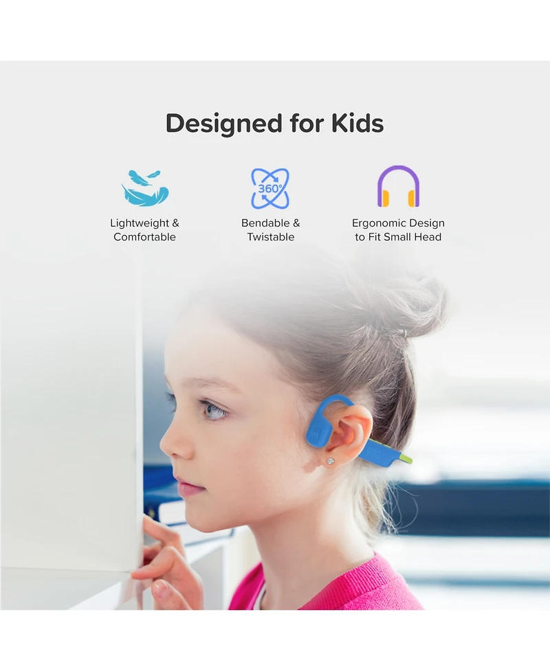 myFirst Headphones Airwaves - Truly Wireless, Bluetooth, Open-Ear headphones for Kids