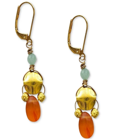 Minu Jewels Carnelian & Amazonite Drop Earrings
