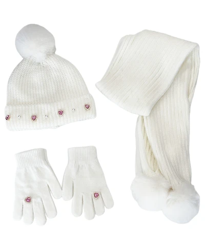 InMocean Big Girls 3-Piece Hat, Gloves, and Scarf Set