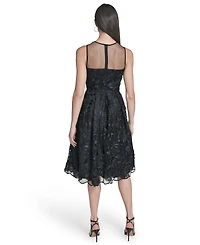 Eliza J Women's Crew Neck Illusion Midi Dress