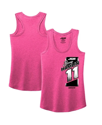 Joe Gibbs Racing Team Collection Women's Pink Denny Hamlin Name Number Racerback Tank Top