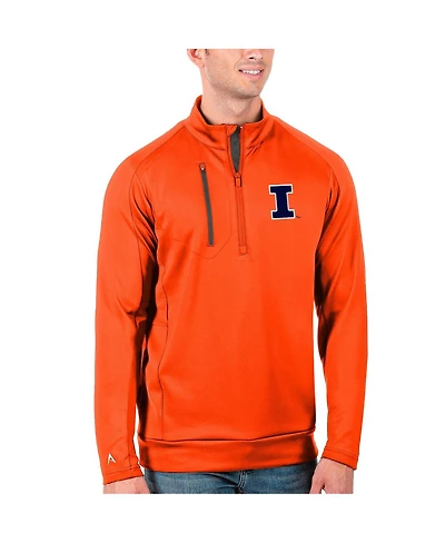 Antigua Men's Orange/Charcoal Illinois Fighting Illini Generation Half-Zip Pullover Jacket