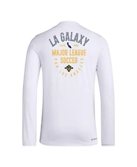Adidas Men's White La Galaxy Local Stoic Long Sleeve T-Shirt