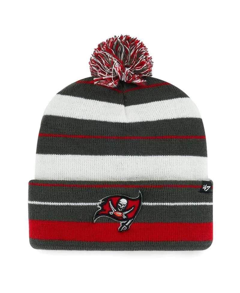 '47 Brand Men's Pewter Tampa Bay Buccaneers Powerline Cuffed Knit with Pom Hat