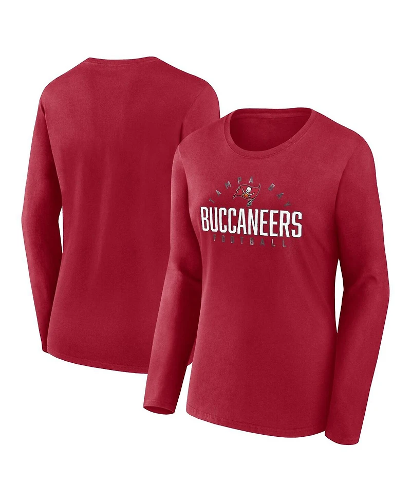 Fanatics Women's Red Tampa Bay Buccaneers Plus Foiled Play Long Sleeve T-Shirt
