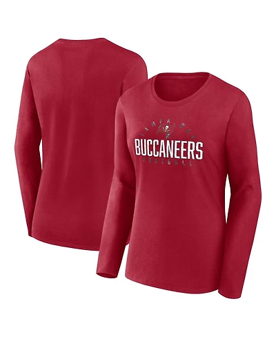 Fanatics Women's Red Tampa Bay Buccaneers Plus Foiled Play Long Sleeve T-Shirt