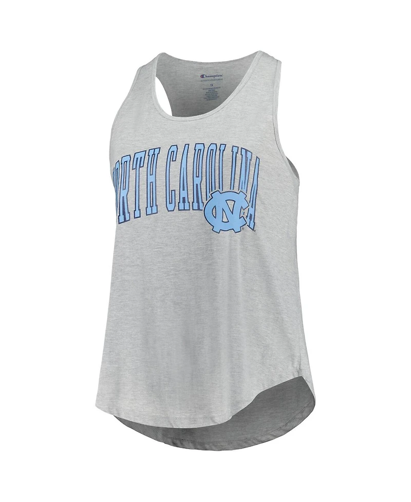Profile Women's Heather Gray North Carolina Tar Heels Arch Logo Racerback Scoop Neck Tank Top