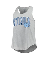 Profile Women's Heather Gray North Carolina Tar Heels Arch Logo Racerback Scoop Neck Tank Top