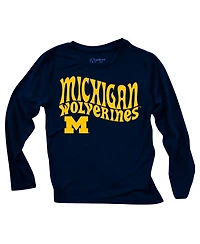 Wes & Willy Baby Boys and Girls Michigan Wolverines Long Sleeve Top Striped Tri-Blend Leggings Set
