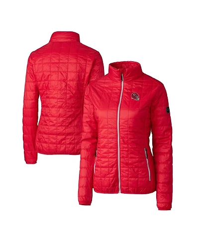 Cutter & Buck Women's Red Kansas City Chiefs Helmet Logo Rainier PrimaLoft Insulated Full-Zip Puffer Jacket