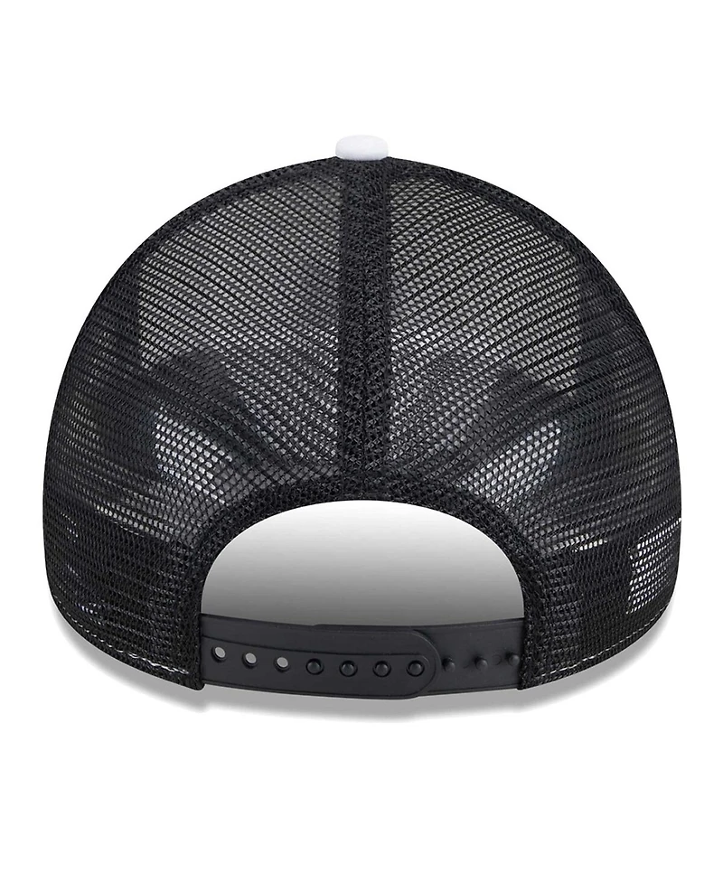 New Era Men's White/Black Austin Fc Court Sport Foam A-Frame 9FORTY Adjustable Trucker Hat