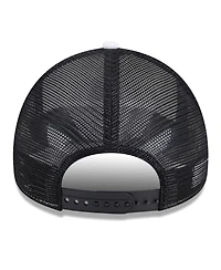 New Era Men's White/Black Austin Fc Court Sport Foam A-Frame 9FORTY Adjustable Trucker Hat
