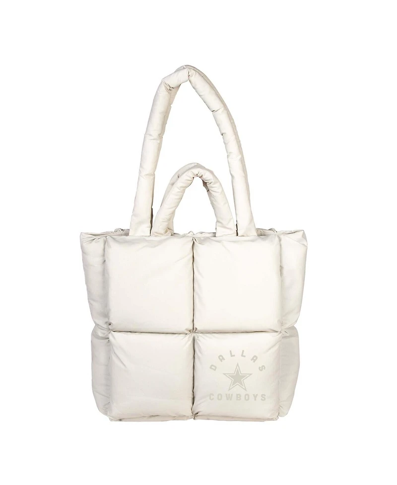 Logo Brands Tan Dallas Cowboys Puff Tote Handbag