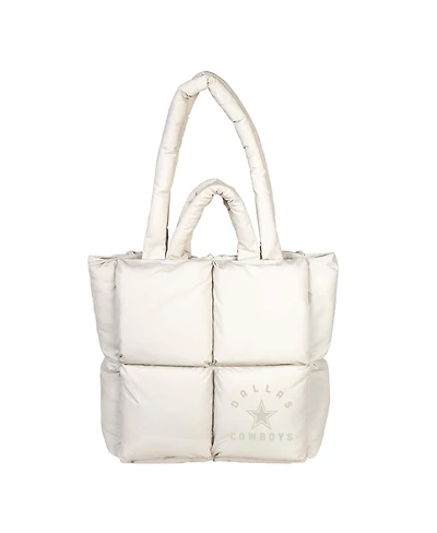 Logo Brands Tan Dallas Cowboys Puff Tote Handbag