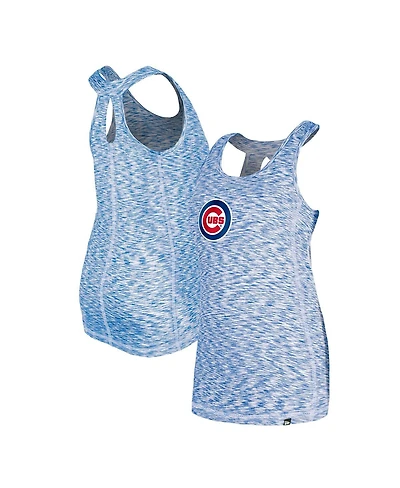 New Era Women's Royal Chicago Cubs Space Dye Keyhole Back Tank Top