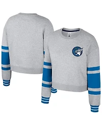 Stadium Essentials Men's and Women's Heather Gray Minnesota Lynx Cropped Pullover Sweatshirt