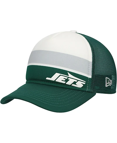New Era Preschool Green New York Jets Sport Night Color Block 9FORTY A-Frame Trucker Adjustable Hat