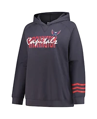 Fanatics Women's Charcoal Washington Capitals Plus Lightweight Fleece Raglan Pullover Hoodie