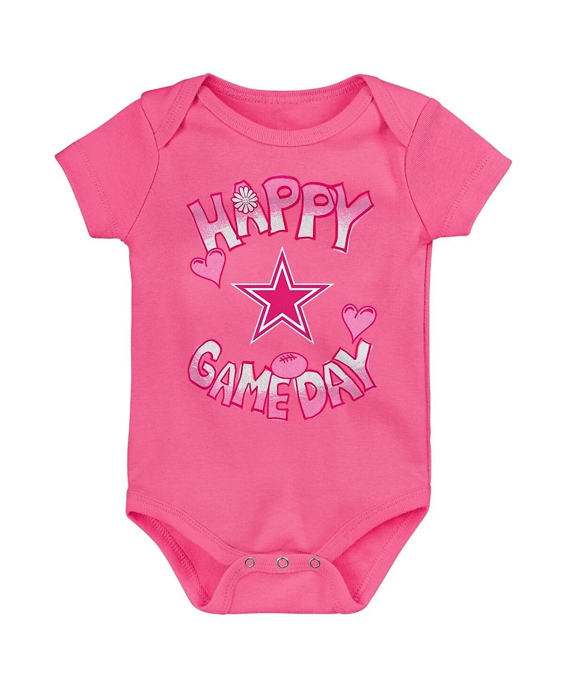 Outerstuff Newborn Pink Dallas Cowboys Happy Gameday Bodysuit