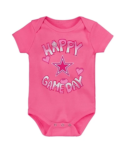 Outerstuff Newborn Pink Dallas Cowboys Happy Gameday Bodysuit