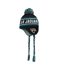 Outerstuff Big Boys and Girls Teal Jacksonville Jaguars Jacquard Tassel Knit with Pom Hat