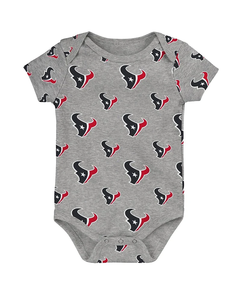 Outerstuff Baby Boys and Girls 3-Pack Houston Texans Team Starter Bodysuit Set
