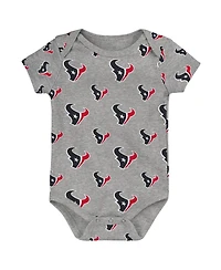 Outerstuff Baby Boys and Girls 3-Pack Houston Texans Team Starter Bodysuit Set
