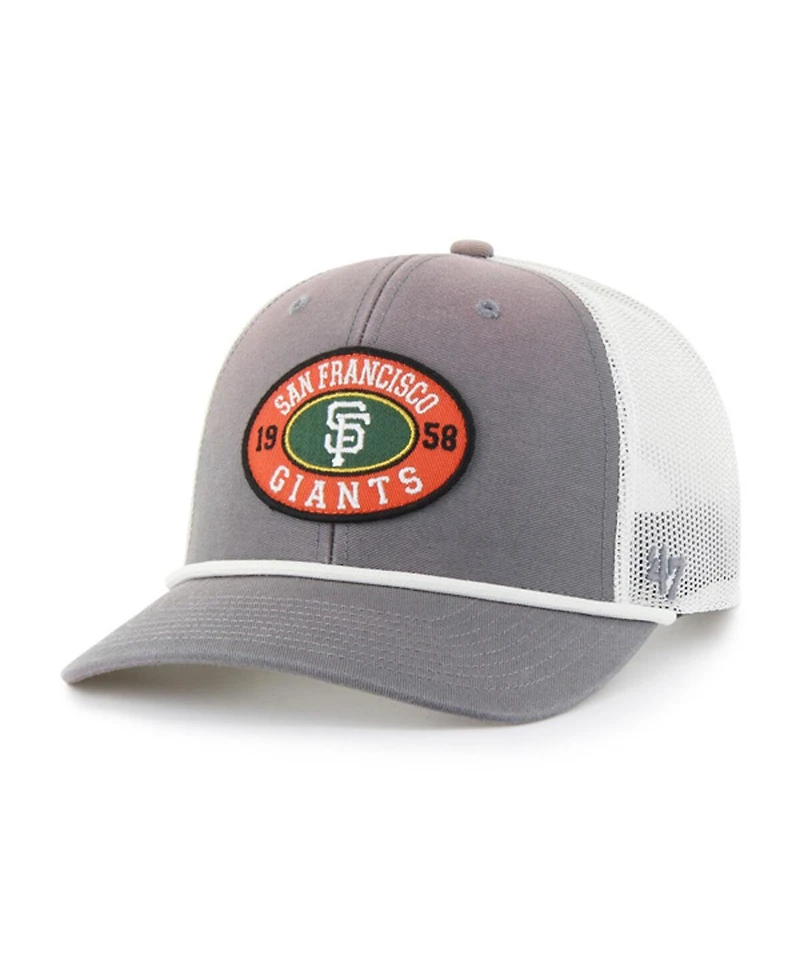 '47 Brand Men's Gray/White San Francisco Giants Tide Sweep Rope Trucker Adjustable Hat
