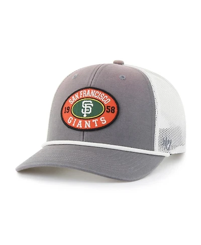 '47 Brand Men's Gray/White San Francisco Giants Tide Sweep Rope Trucker Adjustable Hat