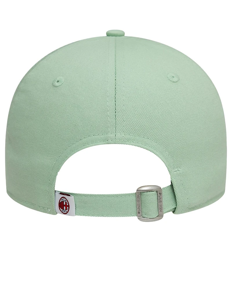 New Era Women's Light Green Ac Milan Script 9FORTY Adjustable Hat