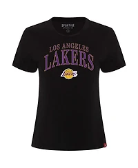 Sportiqe Women's Black Los Angeles Lakers Arcadia Boxy T-Shirt