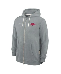 Nike Men's Heather Gray Arkansas Razorbacks 2025 Sideline Performance Full-Zip Hoodie