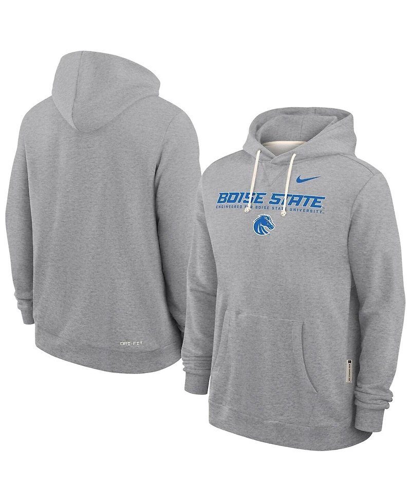 Nike Men's Heather Gray Boise State Broncos 2025 Sideline Performance Pullover Hoodie