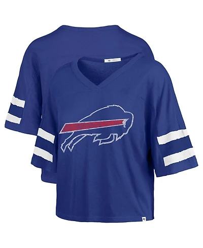 '47 Brand Women's Royal Buffalo Bills Premier Scout Cropped V-Neck T-Shirt