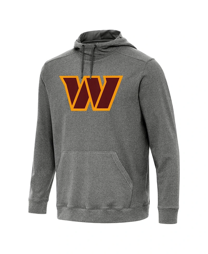 Antigua Men's Heather Black Washington Commanders Cloud Pullover Hoodie