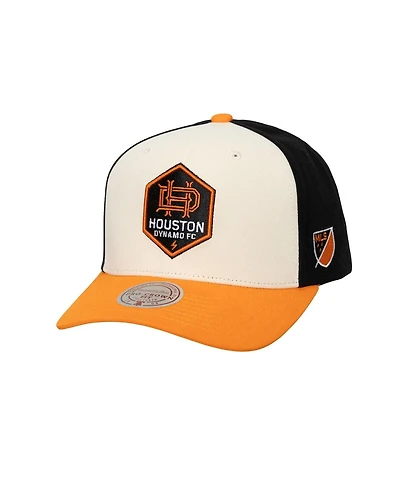 Mitchell & Ness Men's Cream Houston Dynamo Fc Brushed Off Pro Crown Snapback Hat