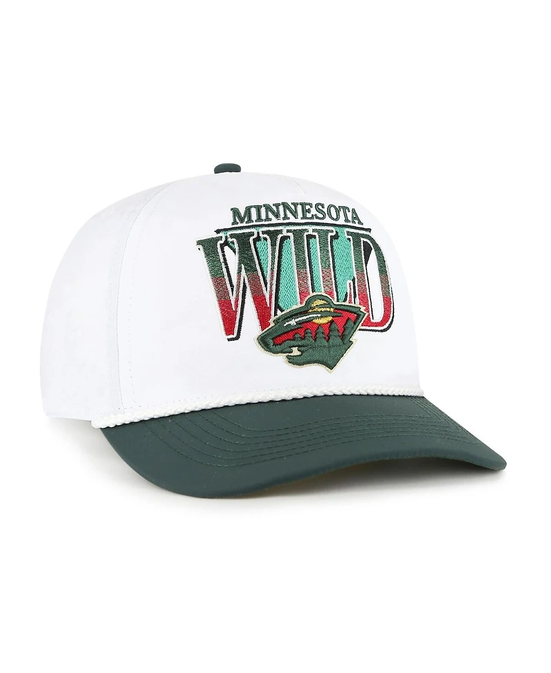 '47 Brand Men's White/Green Minnesota Wild Tribute Hitch Adjustable Hat