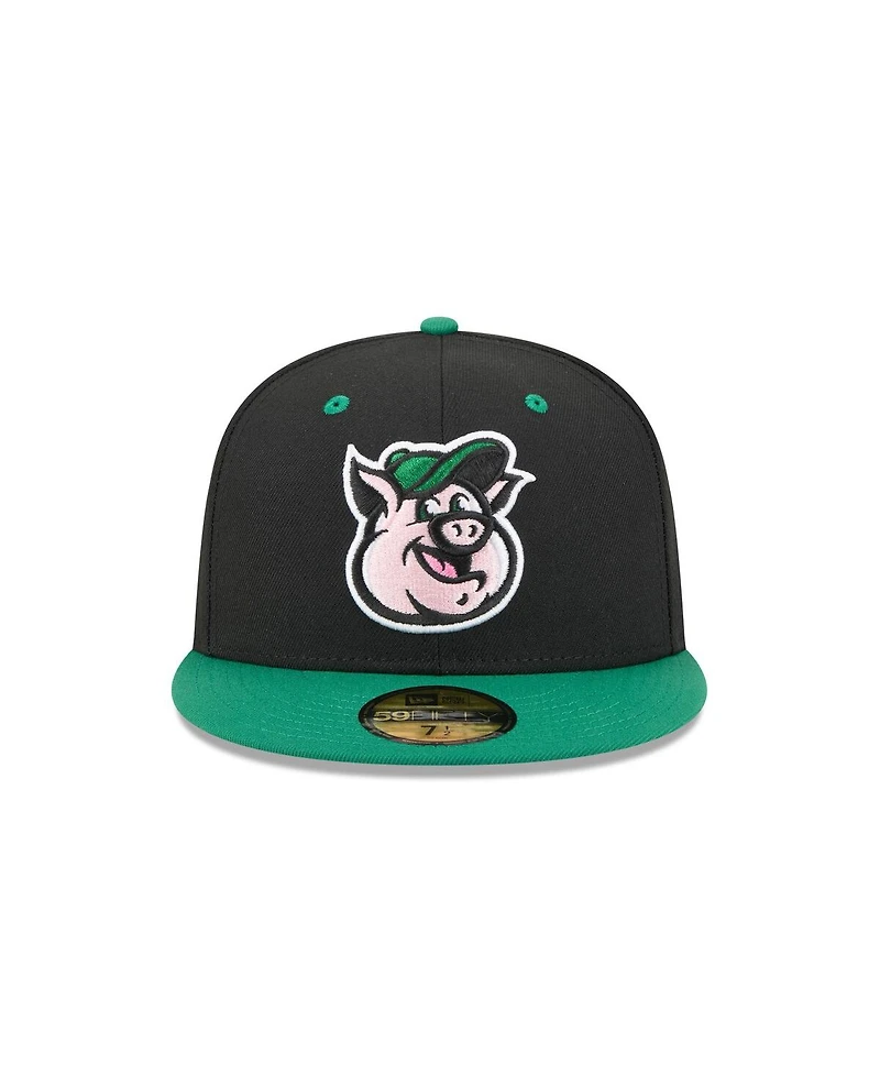 New Era Men's Black Kannapolis Cannon Ballers Theme Nights 59FIFTY Fitted Hat