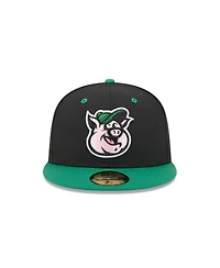 New Era Men's Black Kannapolis Cannon Ballers Theme Nights 59FIFTY Fitted Hat
