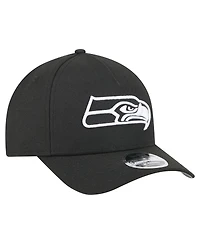 New Era Men's Black Seattle Seahawks Team Collection 9FORTY M-Crown A-Frame Adjustable Hat